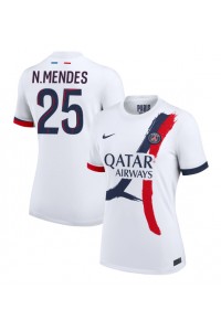 Paris Saint-Germain Nuno Mendes #25 Voetbaltruitje Uit tenue Dames 2024-25 Korte Mouw